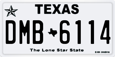 TX license plate DMB6114