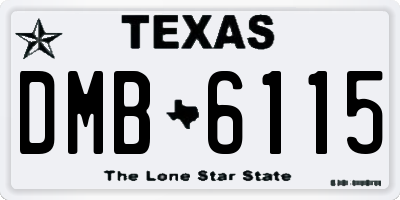 TX license plate DMB6115
