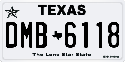 TX license plate DMB6118