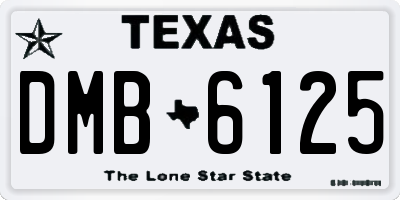 TX license plate DMB6125