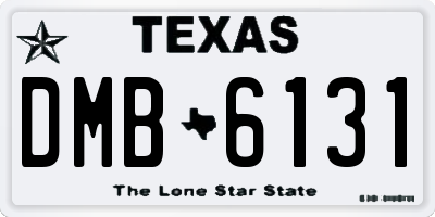 TX license plate DMB6131