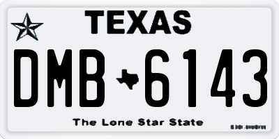 TX license plate DMB6143
