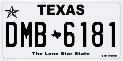 TX license plate DMB6181