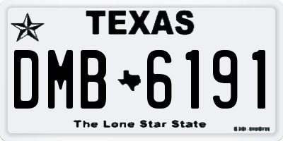 TX license plate DMB6191