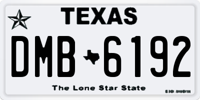 TX license plate DMB6192