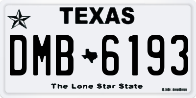 TX license plate DMB6193