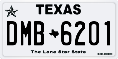 TX license plate DMB6201