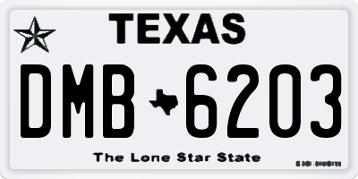 TX license plate DMB6203