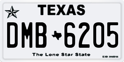 TX license plate DMB6205