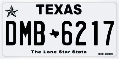 TX license plate DMB6217