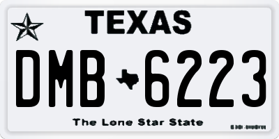 TX license plate DMB6223