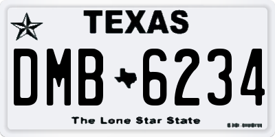 TX license plate DMB6234