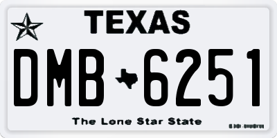 TX license plate DMB6251
