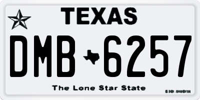 TX license plate DMB6257