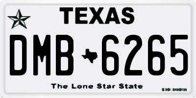 TX license plate DMB6265