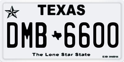 TX license plate DMB6600