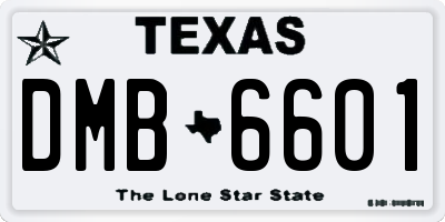 TX license plate DMB6601