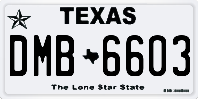 TX license plate DMB6603