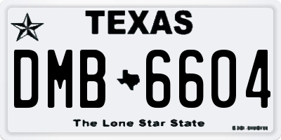 TX license plate DMB6604