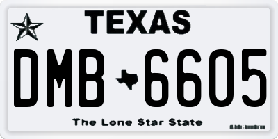 TX license plate DMB6605