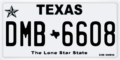 TX license plate DMB6608