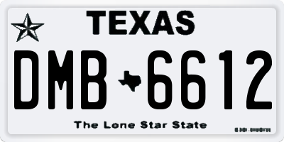 TX license plate DMB6612