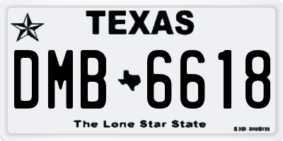 TX license plate DMB6618