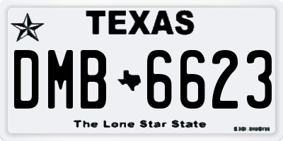 TX license plate DMB6623