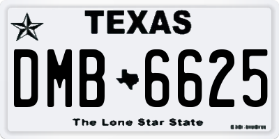 TX license plate DMB6625