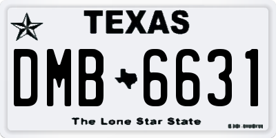 TX license plate DMB6631