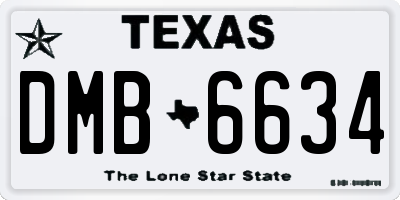 TX license plate DMB6634