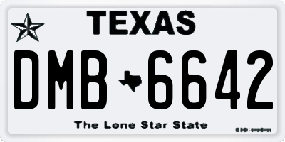 TX license plate DMB6642