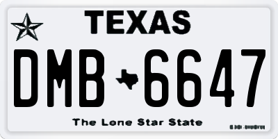 TX license plate DMB6647