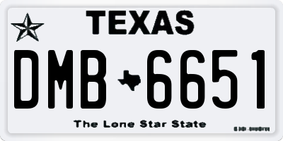 TX license plate DMB6651