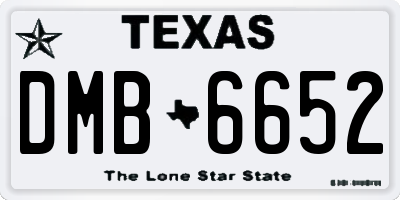 TX license plate DMB6652