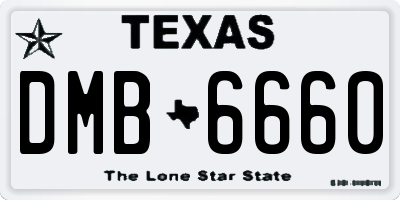 TX license plate DMB6660