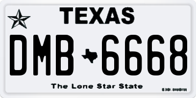 TX license plate DMB6668