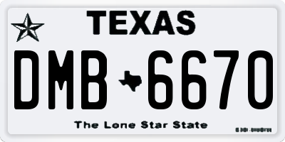 TX license plate DMB6670