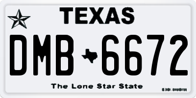 TX license plate DMB6672