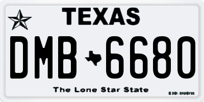 TX license plate DMB6680