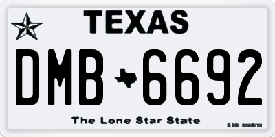 TX license plate DMB6692