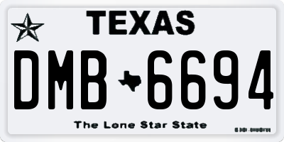 TX license plate DMB6694