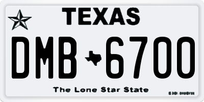 TX license plate DMB6700