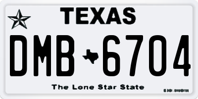 TX license plate DMB6704