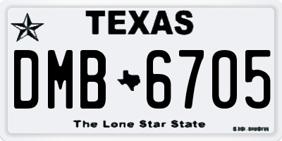 TX license plate DMB6705