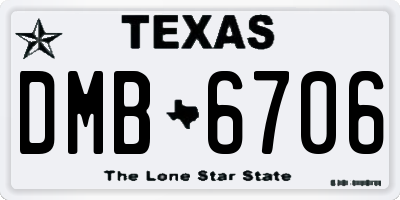 TX license plate DMB6706