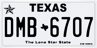 TX license plate DMB6707