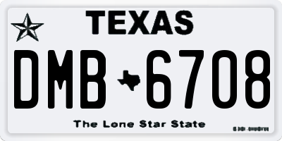 TX license plate DMB6708