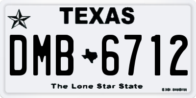 TX license plate DMB6712