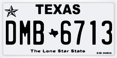 TX license plate DMB6713